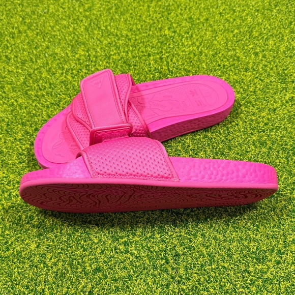 Adidas Originals Pharrell Chancletas HU Size 8 Boost Slides Pink FV7289 - Picture 2 of 6